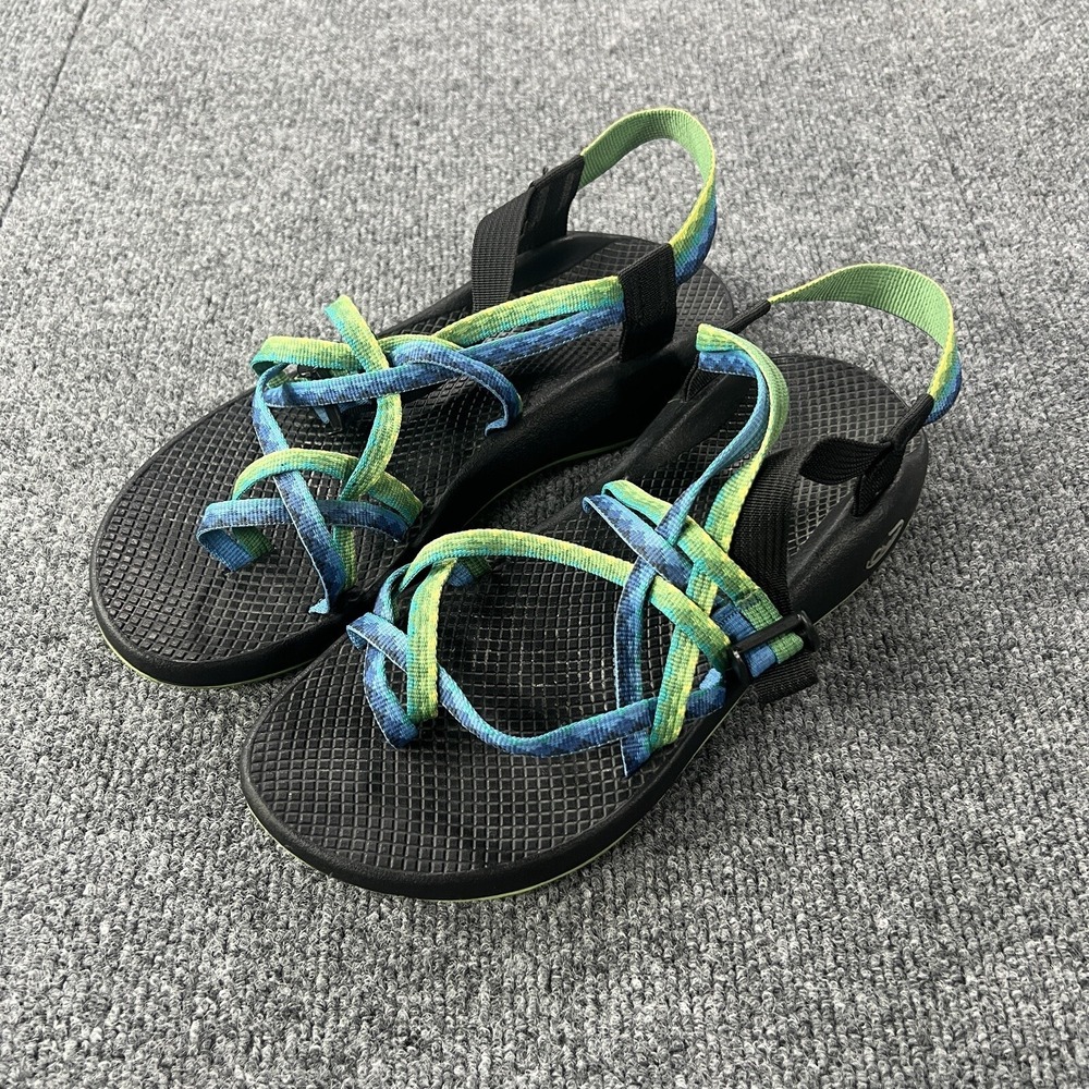 Chaco Womens Sandals Size 11 Performance Footwear Blue &‎ Green Good Condition